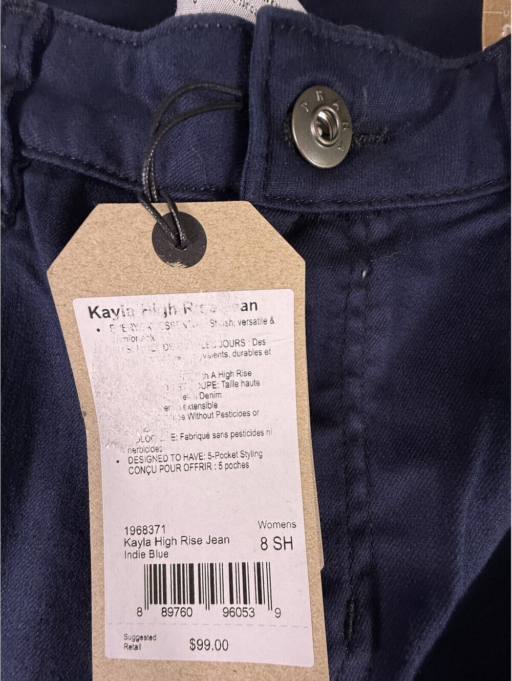 NWT PrAna Kayla High Rise Women’s Jeans Size 8 Short Inseam 30 Blue - Picture 2 of 14